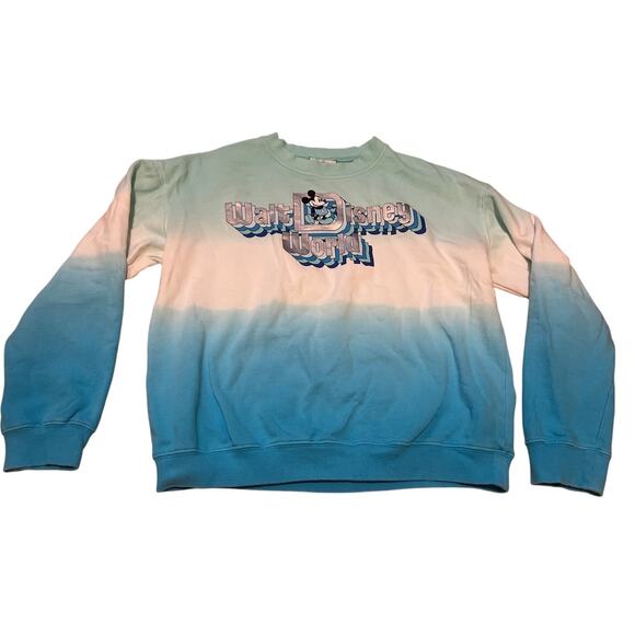 Walt Disney World Mickey Mouse Tie-Dye Turquoise Sweatshirt Size Small - Picture 1 of 5